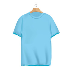 Blue t shirt isolated on white background
