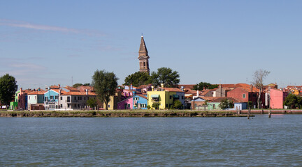 Colored houses on the sea.