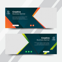 Creative business web banner design for social media post promotion 	