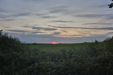 Sunset over fields