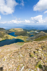 Panoramic view of The Seven Rila Lakes, Bulgaria