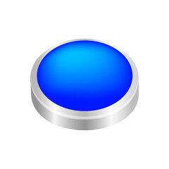 button circle shape blue for buttons games play isolated on white, blue modern 3d buttons simple and convex, sphere button blue flat style icon sign for applications, buttons round for website or app