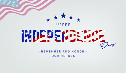 American independence day , American independence day with flag in the top corner, dark blue background and stars of united states of america