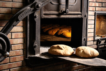 bread in the oven