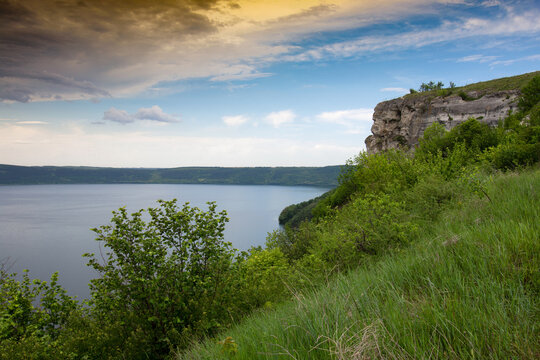 Scenic view on Bakota Bay in National Park Podilski Tovtry