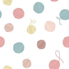 Ball of thread seamless pattern
