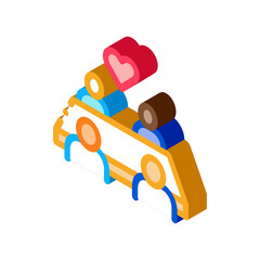 multiracial people sitting at table icon vector. isometric multiracial people sitting at table sign. color isolated symbol illustration