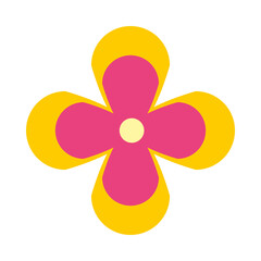 cute tropical flower icon, flat style