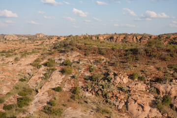 Landscape View of the rugged terrain and vegetation at Mapungubwe National Park South Africa