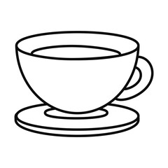 tea cup icon, silhouette style