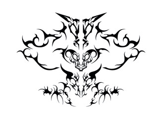 three cow bull skulls abstract tattoo pill symbol sticker