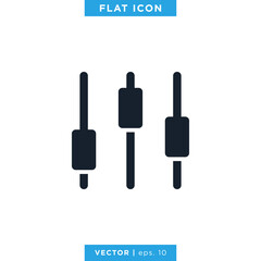 Equalizer, Audio Music Icon Vector Design Template.