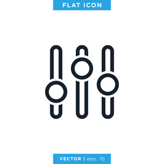 Equalizer, Audio Music Icon Vector Design Template.