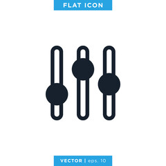 Equalizer, Audio Music Icon Vector Design Template.