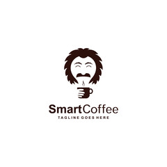 Geek coffee Logo Vector Illustration