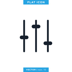 Equalizer, Audio Music Icon Vector Design Template.