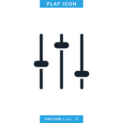 Equalizer, Audio Music Icon Vector Design Template.