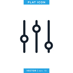 Equalizer, Audio Music Icon Vector Design Template.