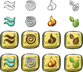 Set Of Web Square Button. High quality illustration