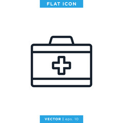 Fototapeta premium First Aid Kit Icon Vector Design Template. Medical Bag Sign