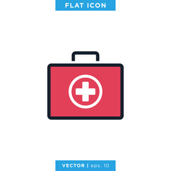 Fototapeta premium First Aid Kit Icon Vector Design Template. Medical Bag Sign