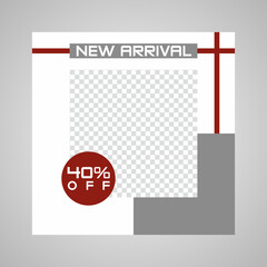 Set of Editable minimal square banner template. Suitable for social media post and web internet ads. Vector illustration with photo college.