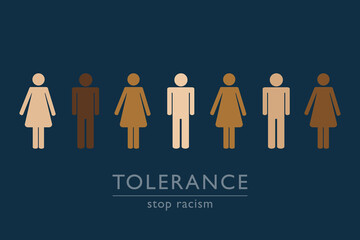 stop racism tolerance concept persons with different skin colors vector illustration EPS10
