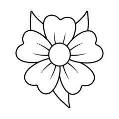 beautiful flower icon, line style