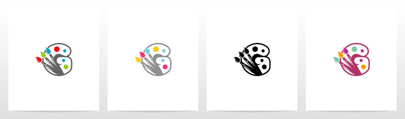 Colorfull Brushes On Letter Logo Design G