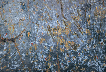 Texture of a rough grunge gray steel sheet with traces of rust