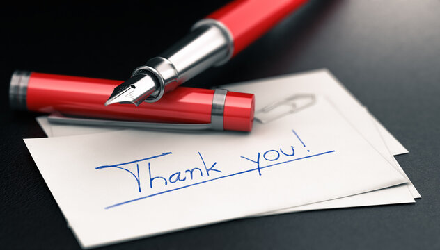 Thanking someone, Thank you card over black background.