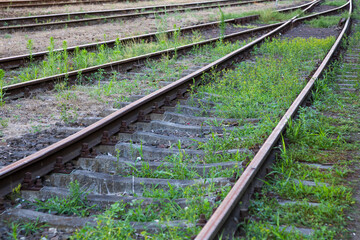 Pattern made of the train tracks