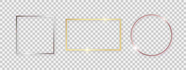 Shiny frames with glowing effects