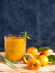 Seasonal summer healthy apricot smoothie