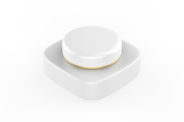 Cosmetic jar mock up isolated on white background - 3d illustration
