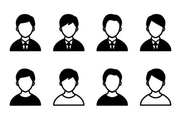 男性のアイコンのセット／ビジネスマン／人