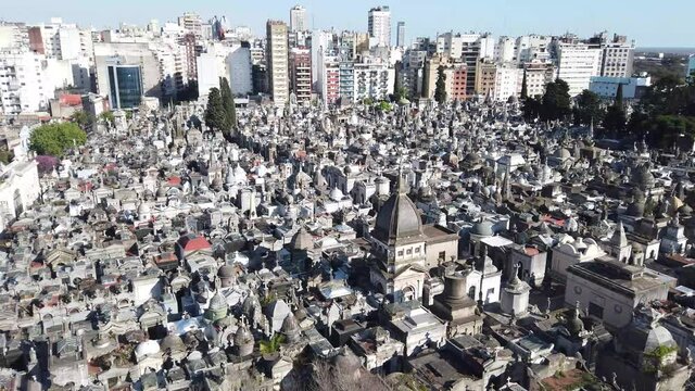 Aerial view of the Recoleta Cemetery in Buenos Aires, Argentina