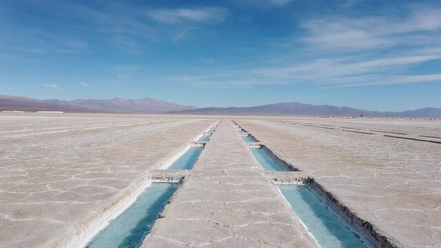Beautiful view of the Salinas Grandes Salt Desert in Argentina