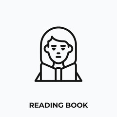 reading book icon vector. reading book sign symbol