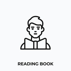 reading book icon vector. reading book sign symbol