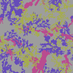 Fototapeta na wymiar UFO camouflage of various shades of violet, pink, green and grey colors