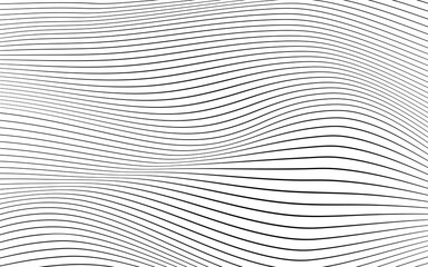 Black smooth wave lines stripe techno texture vector abstract on white background illustration