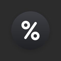 Percentage -  Matte Black Web Button