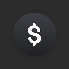 Dollar -  Matte Black Web Button