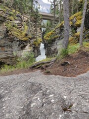 White waterfall between the rocks