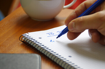 To do list - personal morning organization of the day
