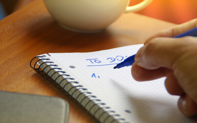 To do list - personal morning organization of the day