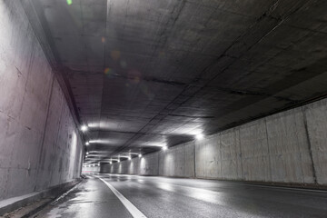 Highway tunnel without traffic.