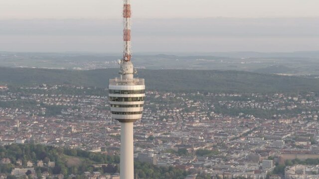 Aerial view of Fernsehturm Stuttgart Tower, Germany
