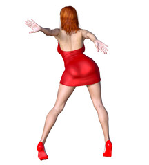 Beautiful woman in short mini dress.